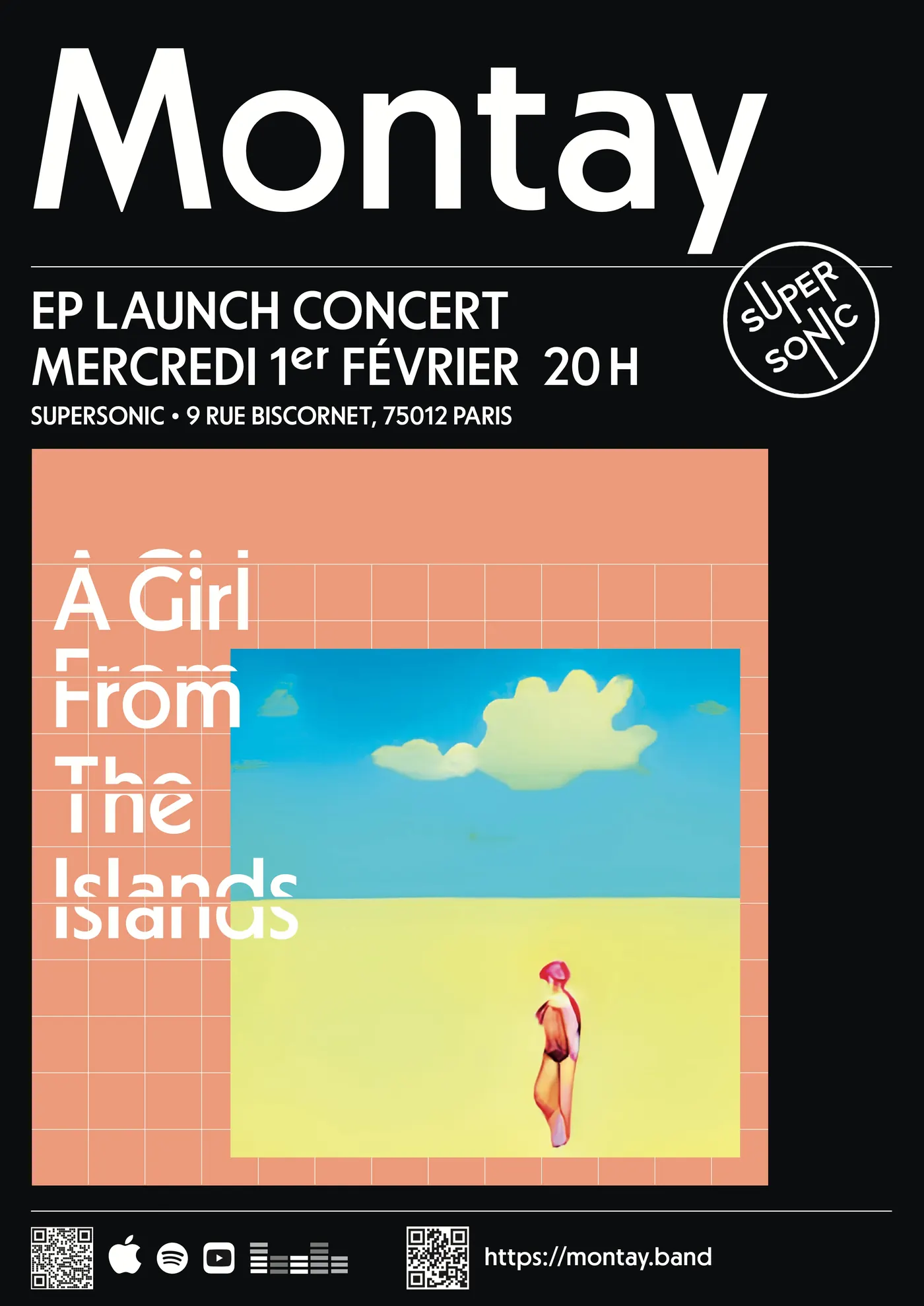 Poster for Montay live at Supersonic, Paris